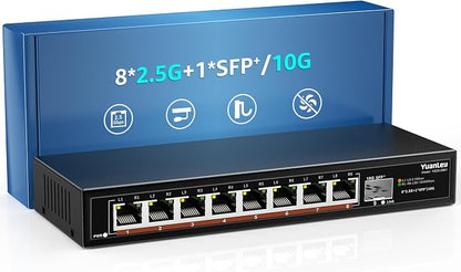 8 Port 2.5G Unmanaged Desktop Ethernet Switch by YuanLey