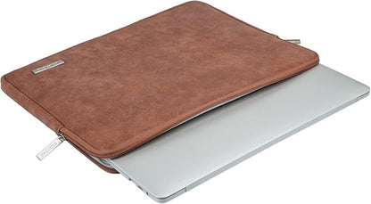 RAINYEAR 15 Inch Laptop Sleeve PU Suede Leather Case Padded Cover Water - Image 8