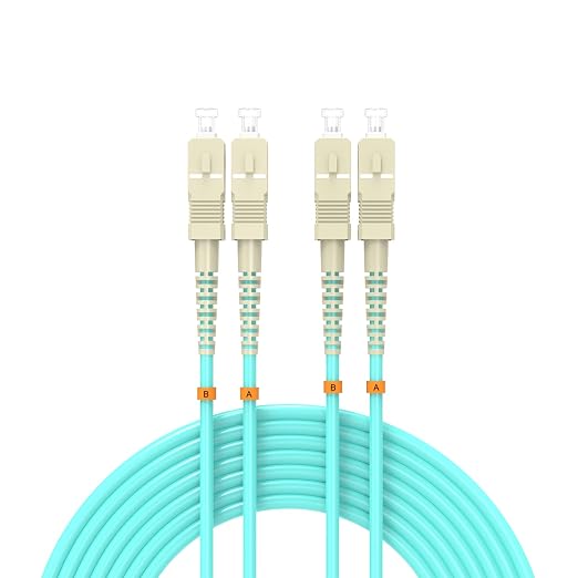 Fiber Patch Cable 100ft/30meters SC/UPC to SC/UPC OM3 10Gb/Gigabit MultiMode by Buacoz