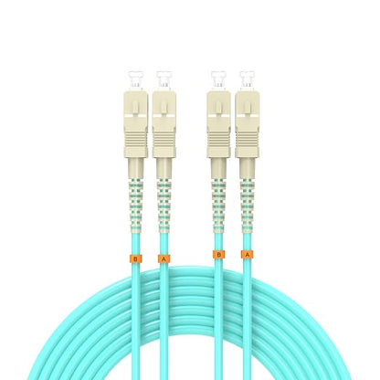 Fiber Patch Cable 20ft/6meters SC/UPC to SC/UPC OM3 10Gb/Gigabit MultiMode by Buacoz