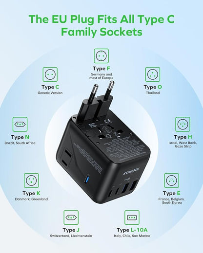 MOMAX Universal Travel Adapter, GaN PD 45W Fast International Power Adapter - Image 5