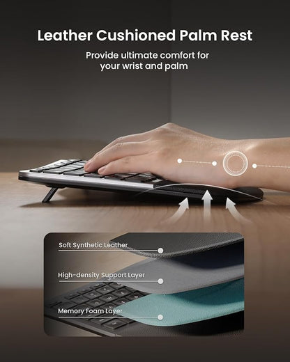 ProtoArc Ergonomic Keyboard Mouse, EKM01 Plus Full Size Wireless Bluetooth Ergo - Image 3