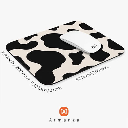Square Mouse Pad Black Cow Print, Personalized Premium-Textured Custom Mouse - Image 2