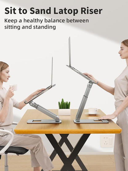 tounee Laptop Stand for Desk Adjustable Height, Telescopic Computer Stand - Image 2
