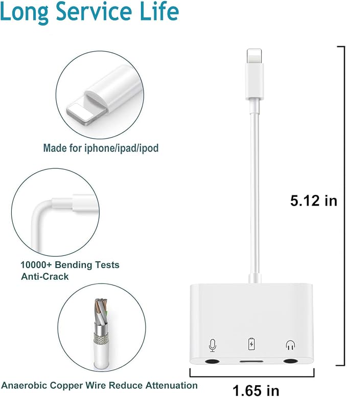iPhone Microphone Adapter for Live-Streaming Lightening to Microphone & 3.5mm - Image 5