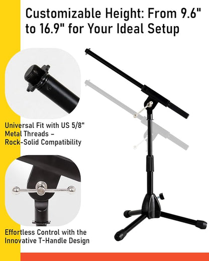 Stage Rocker Foldable Tripod Low-Profile Mic Boom Stand - Image 5