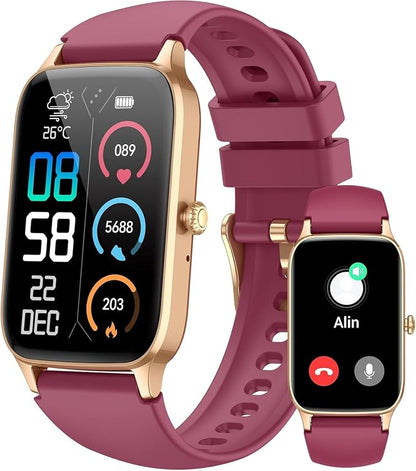 Jugeman Smart Watch for Men Women, 1.57" Smartwatch, Fitness Tracker Red by Jugeman