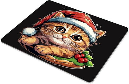 Square Mouse Pad Cute Cat with Burger-1, Gaming Mouse Pads - Image 5
