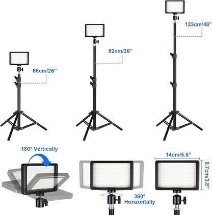 LED Photo Video Light 3-Pack, Ci-Fotto Dimmable 5600K USB LED Continuous Light - Image 5
