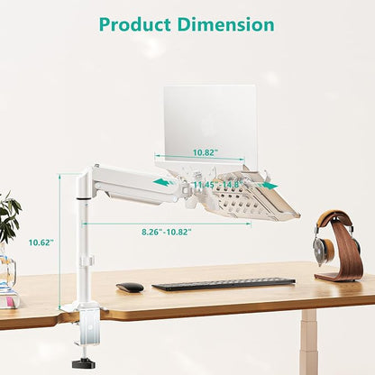 WALI Laptop Tray Desk Mount, Laptop Arm Mount Fits 10-15.6 Inch Notebook - Image 3