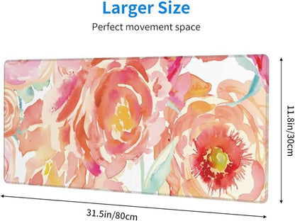 Pink Flower Large Mouse Pad Extended Gaming Mousepad 31.5 x 11.8 Inch - Image 2