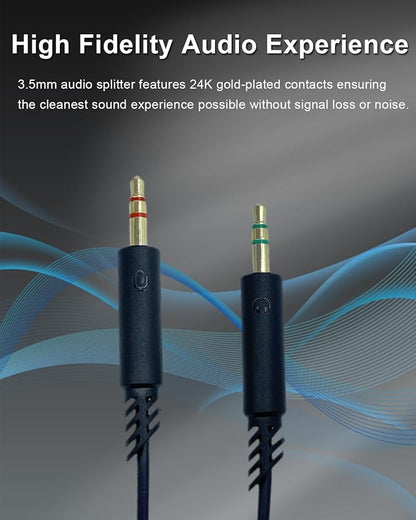 Headphone Splitter 3.5mm Female to 2 Dual 3.5mm Male Headphone Mic Audio Y - Image 5