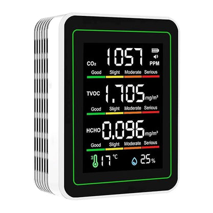 5-in-1 Indoor Air Quality Monitor, Portable CO2 Detector by Unknown