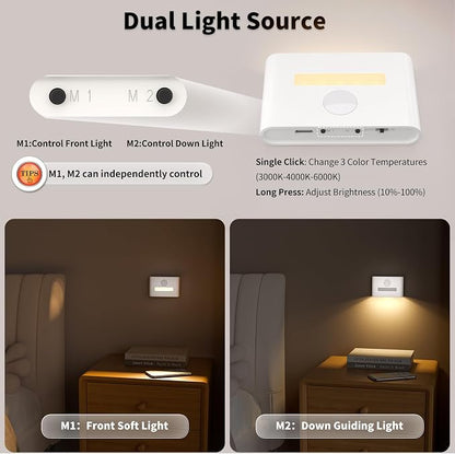 WOBSION Rechargeable Wireless Motion Sensor Stair Lights, Stick-On Wall Light - Image 3