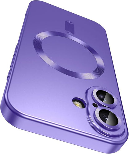 Magnetic for iPhone 16 Case Slim Soft Silicone Bumper Shockproof Metallic by LEKEVO