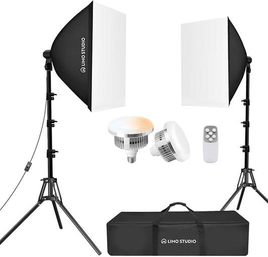 LimoStudio 3400W Output Remote Control, 22 x 32 inch Softbox 85W Bulbs Light Kit by LSLIMOSTUDIOLIMOSTUDIO