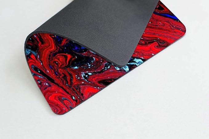 Red Magma Marble Mouse pad Customized Mousepad Non-Slip Rubber Base Mouse Pads - Image 3