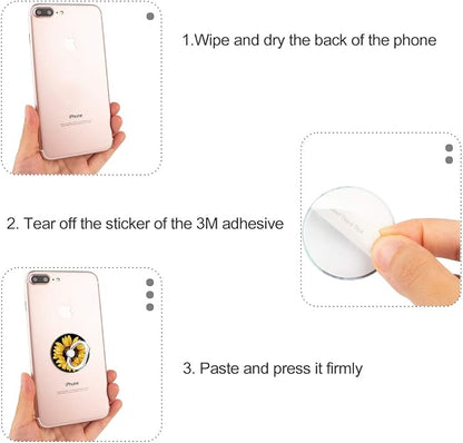 Bonoma Cell Phone Ring Holder Stand, 3 Pack Sunflowers 360 Rotation Universal - Image 6