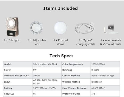 Harlowe Iris Content Creator Lighting Kit Portable 5W Bi-Color Camera Light - Image 8