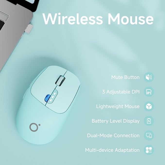 EWEADN Q5 Wireless Mouse, Battery Level Display, Ergonomic Office Mouse - Image 2