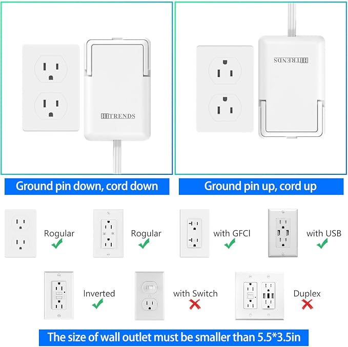 6FT Ultra-Thin Flat Plug Power Strip - Image 5