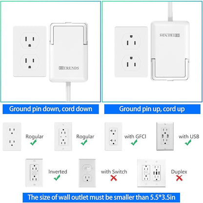 6FT Ultra-Thin Flat Plug Power Strip - Image 5