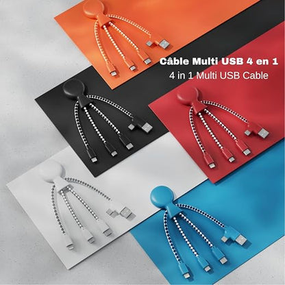 Mr Bio 4 in 1 Multi USB Cable Octopus Design Black - Image 8