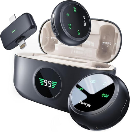 Wireless Lavalier Microphone for iPhone Android, 2in1 Magnetic & Clamp Lapel by AnywhereAnytime