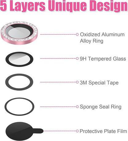 AGVEE 3+3 6 Pack for iPhone 12 Pro Max 6.7" Camera Lens Cover Protector - Image 7