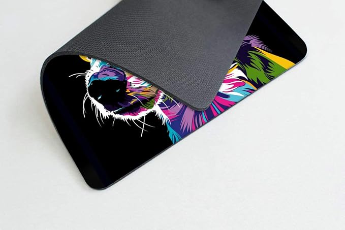 Square Mouse Pad Colorful Dog Portrait-5, Gaming Mouse Pads - Image 4