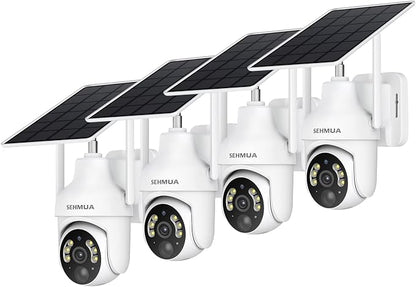 SEHMUA 2K Solar Security Cameras Wireless Outdoor by SEHMUA