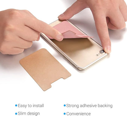 2 Pack Stick On Wallet Sleeve Cell Phone Dual Pocket Card Holder Double Pocket - Image 5