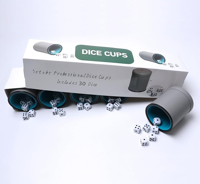 5 Pack PU Leather Dice Cups Felt Lining Quiet Shaker - Image 7