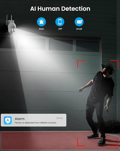 ANRAN 2K Solar Security Camera Wireless Outdoor, 2 Pack Battery-Powered WiFi - Image 6