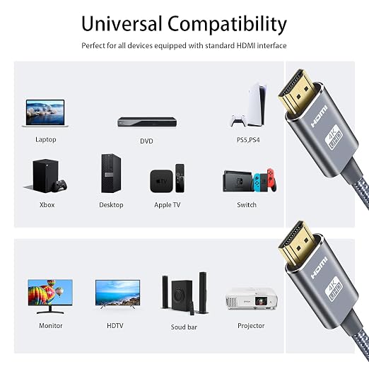 LEADSTAR HDMI Cable 4K 15 ft / 4.5m, High Speed HDMI 2.0 Cord Braided | 4K@60Hz - Image 6