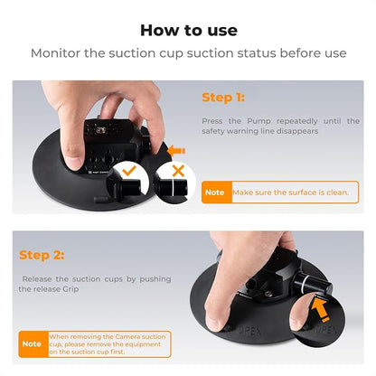 K&F CONCEPT 6" Suction Cup Camera Mount - Image 5