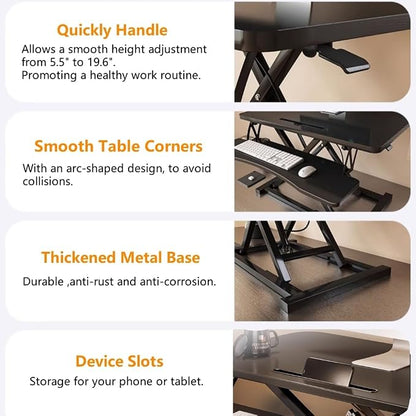 37-inch Standing Desk Converter, Height Adjustable Sit to Stand Up Workstation - Image 7
