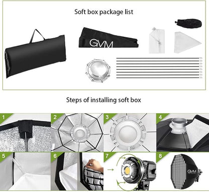 GVM 80W Photo Studio Lighting Kit, LED Video Light - Image 7