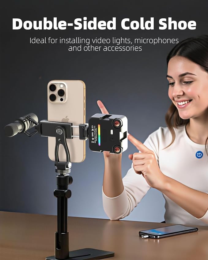All Metal Phone Tripod Mount, 360° Rotation Tripod Phone Mount - Image 4
