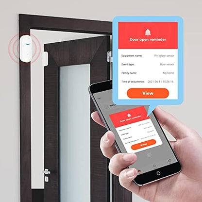 4-Pack Smart Door/Window Sensor: WiFi Alarm, Wireless Alerts, Compatible - Image 2