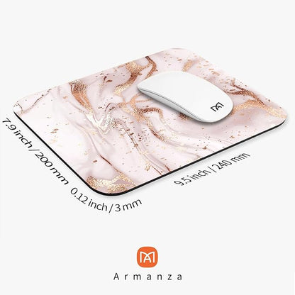Square Mouse Pad Rose Gold Marble, Personalized Premium-Textured Custom Mouse - Image 2