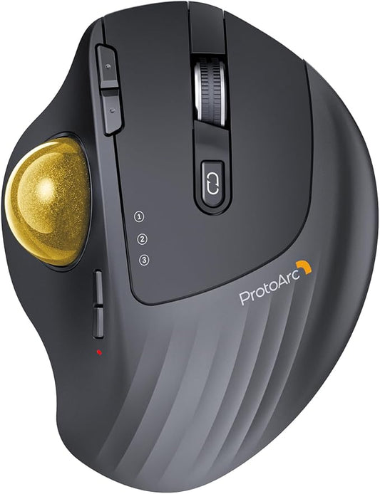 ProtoArc Wireless Trackball Mouse, EM01 NL Ergonomic Bluetooth Rollerball Thumb by ProtoArc