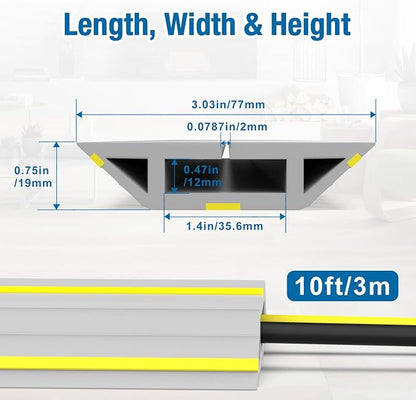Eapele Floor Cable Cover Protector, Heavy Duty PVC Duct Easy to Unroll - Image 2
