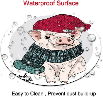 Cute Pig Round Mouse pad Customized Mousepad Non-Slip Rubber Base Mouse Pads - Image 4