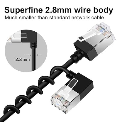 Slim Cat 6 Ethernet Cable 90° Left Angled 3.3 Feet, Ultra Thin & Flexible Rj45 - Image 2