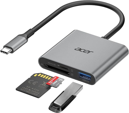 Acer SD Card Reader USB C, 3 in 1 Memory Card Reader by Acer