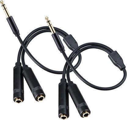 HOSONGIN 1/4" Stereo Splitter Cable, 1/4 Inch TRS Male to Dual TRS Female Y by HOSONGIN