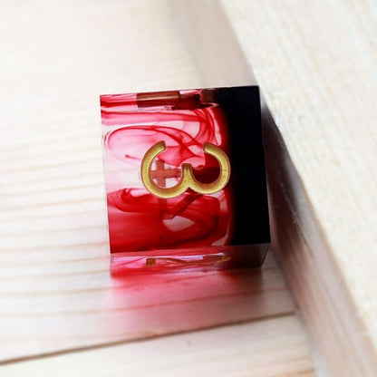 Haxtec Sharp Edge DND Dice Set Red Blood Swirls Resin Dice D&D Dice - Image 3