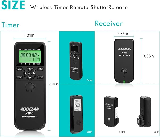 AODELAN Wireless Remote Control Shutter Release Timer intervalometer - Image 8