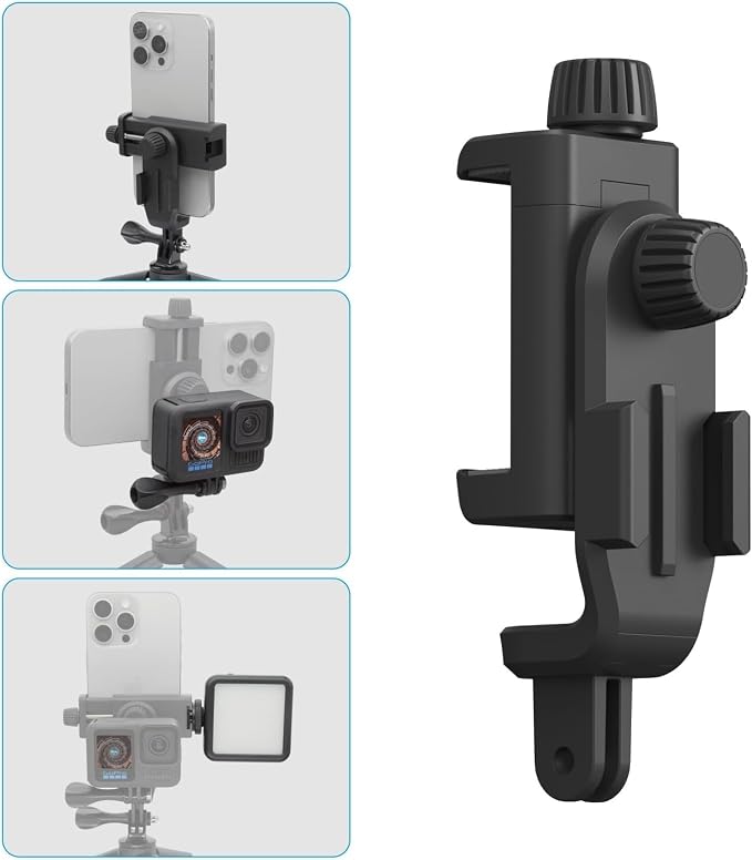 Suptig Phone Holder for Tripod, Action Camera Tripod Mount Adapter Compatible - Image 7